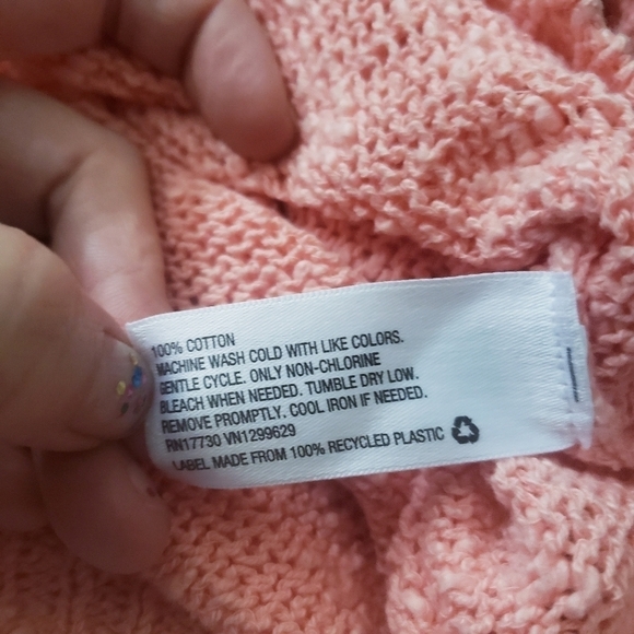 Exhilaration Nubby Lightweigt Sweater Light Pastel Coral Medium M Loose Knit EUC - Picture 5 of 5
